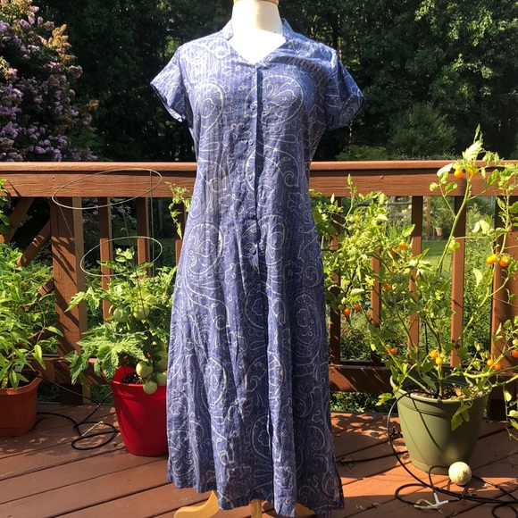 April Cornell | Dresses | Blue Paisley April Cornell Dress | Poshmark